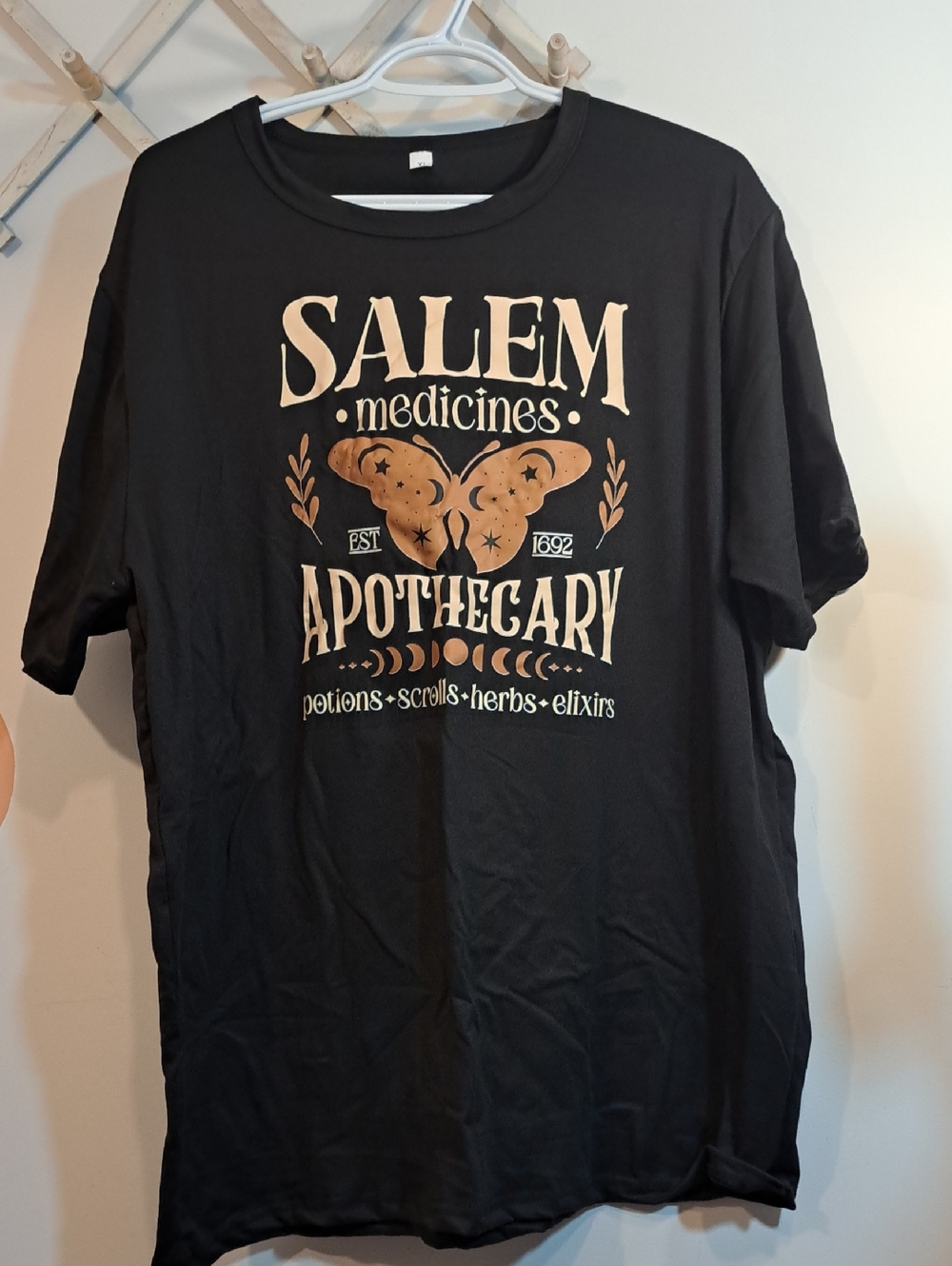 Salem Apothecary Graphic Tee - Black with Tan Print